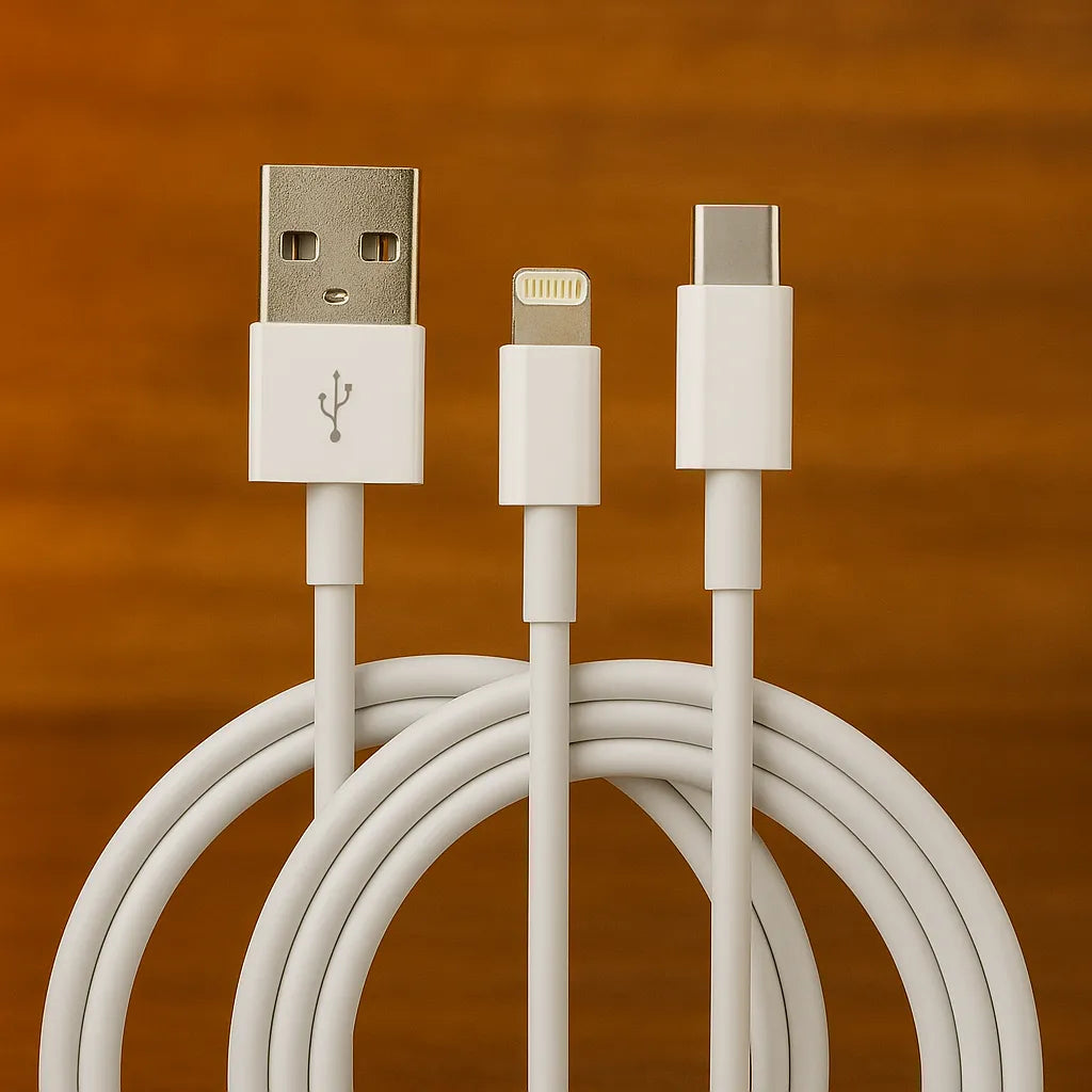 Opladningskabler til iPhone og Apple-produkter – USB-A, Lightning og USB-C stik