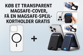 Transparent MagSafe Cover til iPhone + GRATIS! Magsafe spejl/kortholder