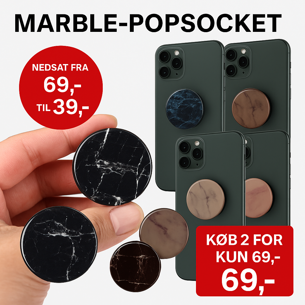 Marmor Popsocket – Elegant Mobilholder til iPhone & Android