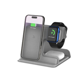 3-i-1 opladerstander med Apple Watch og iPhone opladning